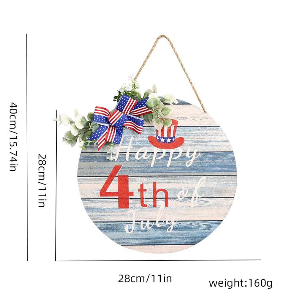 4th of July Welcome Door Sign Independence Day Decorations Front Door Hanger Gifts - GiftLab