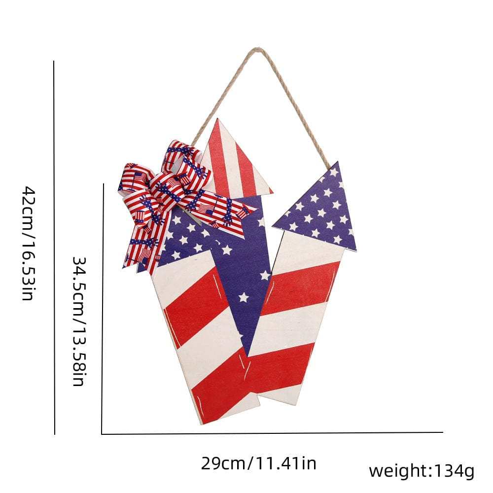 4th of July Welcome Door Sign Independence Day Decorations Front Door Hanger Gifts - GiftLab