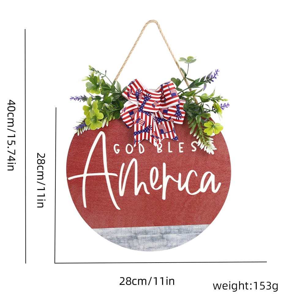 4th of July Welcome Door Sign Independence Day Decorations Front Door Hanger Gifts - GiftLab