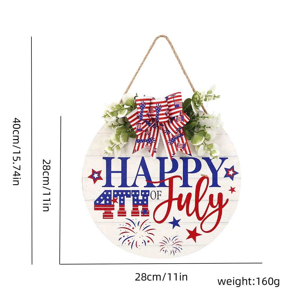 4th of July Welcome Door Sign Independence Day Decorations Front Door Hanger Gifts - GiftLab