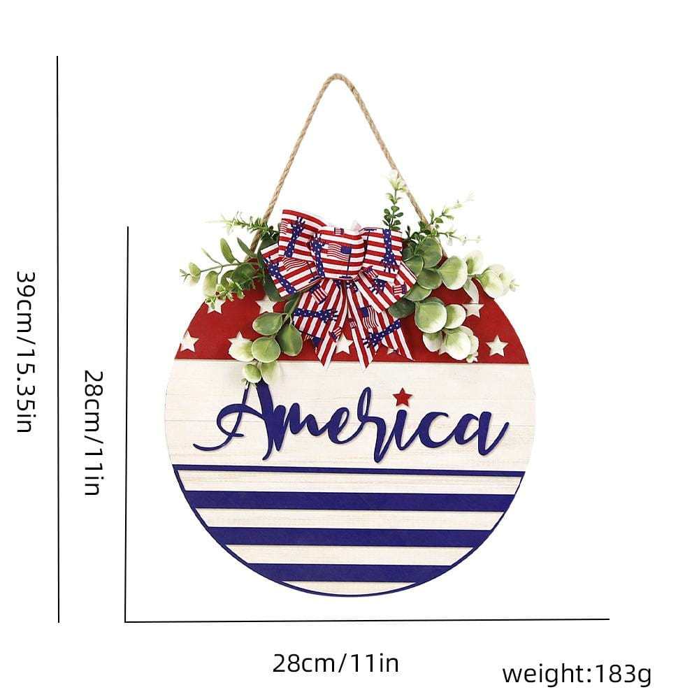 Welcome Door Sign 4th of July Independence Day Decorations Front Door Hanger Gifts - GiftLab