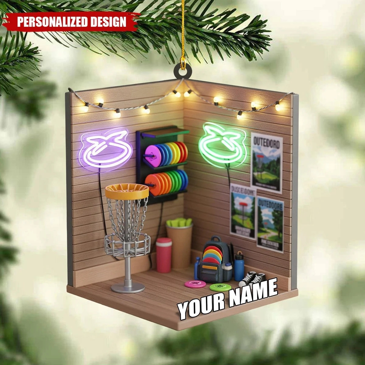 Personalized 2D Disc Golf Ornament Custom Christmas Gift Christmas Ornament for Lover