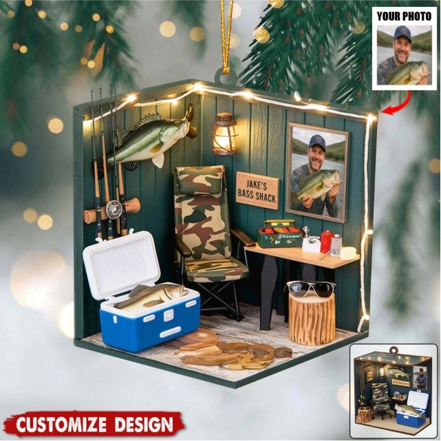 Personalized Fishing Shack Christmas Ornament Gift For Fishing Lovers Christmas Gifts for Dad