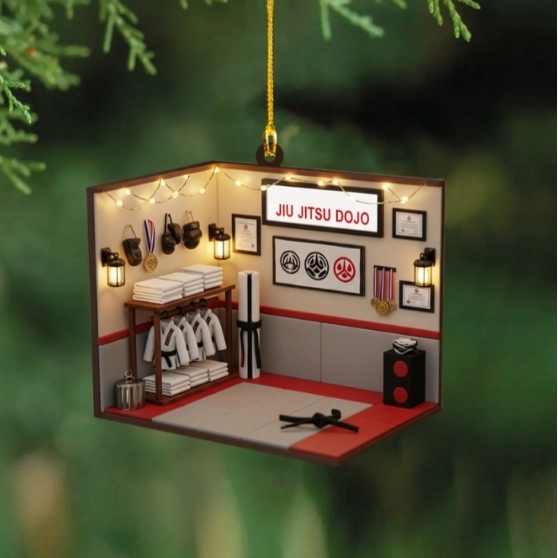 Personalized 2D Martial Arts Acrylic Christmas Ornament Jiu-Jitsu Karate Taekwondo Christmas Gift