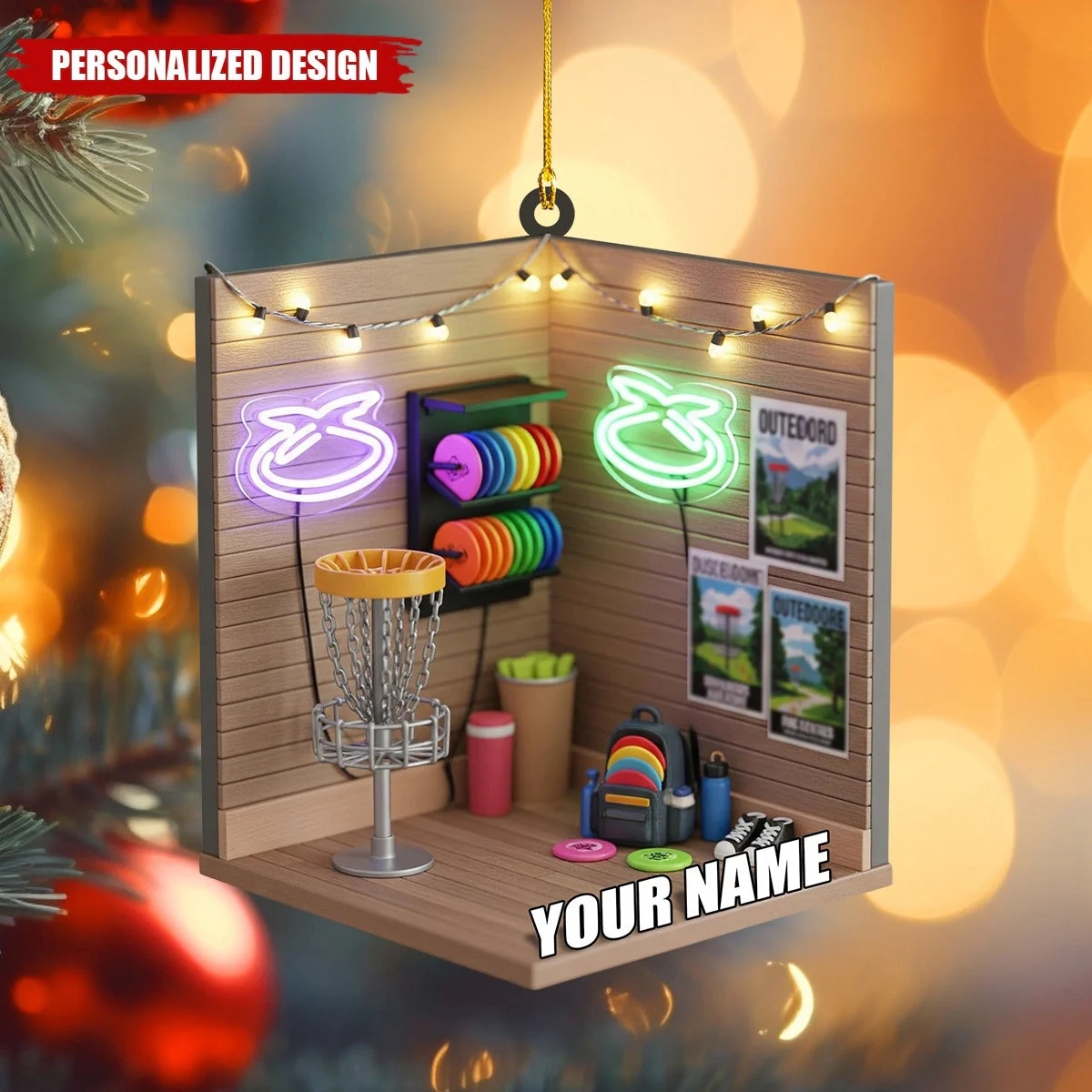 Personalized 2D Disc Golf Ornament Custom Christmas Gift Christmas Ornament for Lover