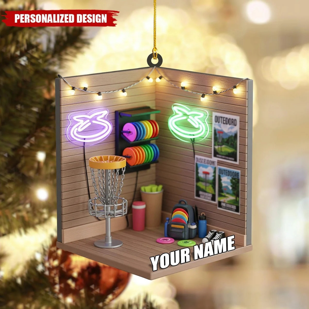 Personalized 2D Disc Golf Ornament Custom Christmas Gift Christmas Ornament for Lover