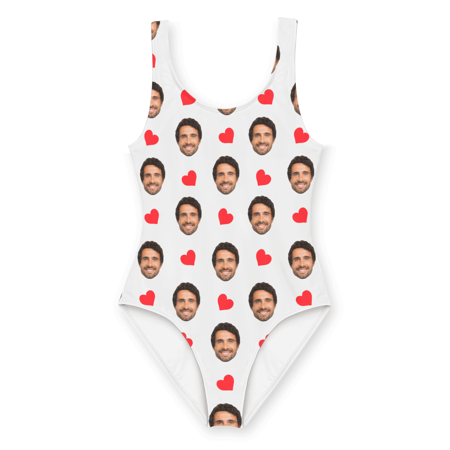 Custom Swimsuit with Picture Face Hearts Personalised Swimsuit Face Bathing Suit with Husbands Face