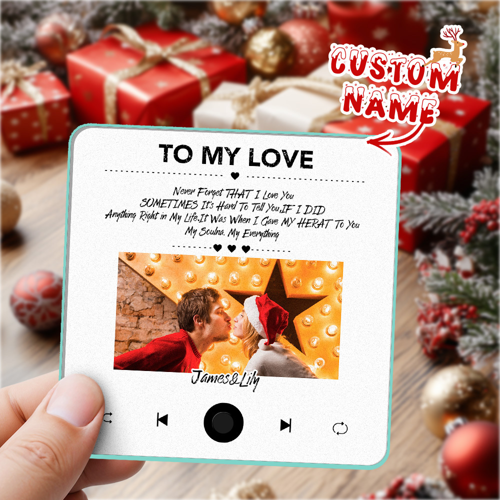 Custom Fridge Magnet with Photo & Music - Choose Your Music Christmas Gifts -