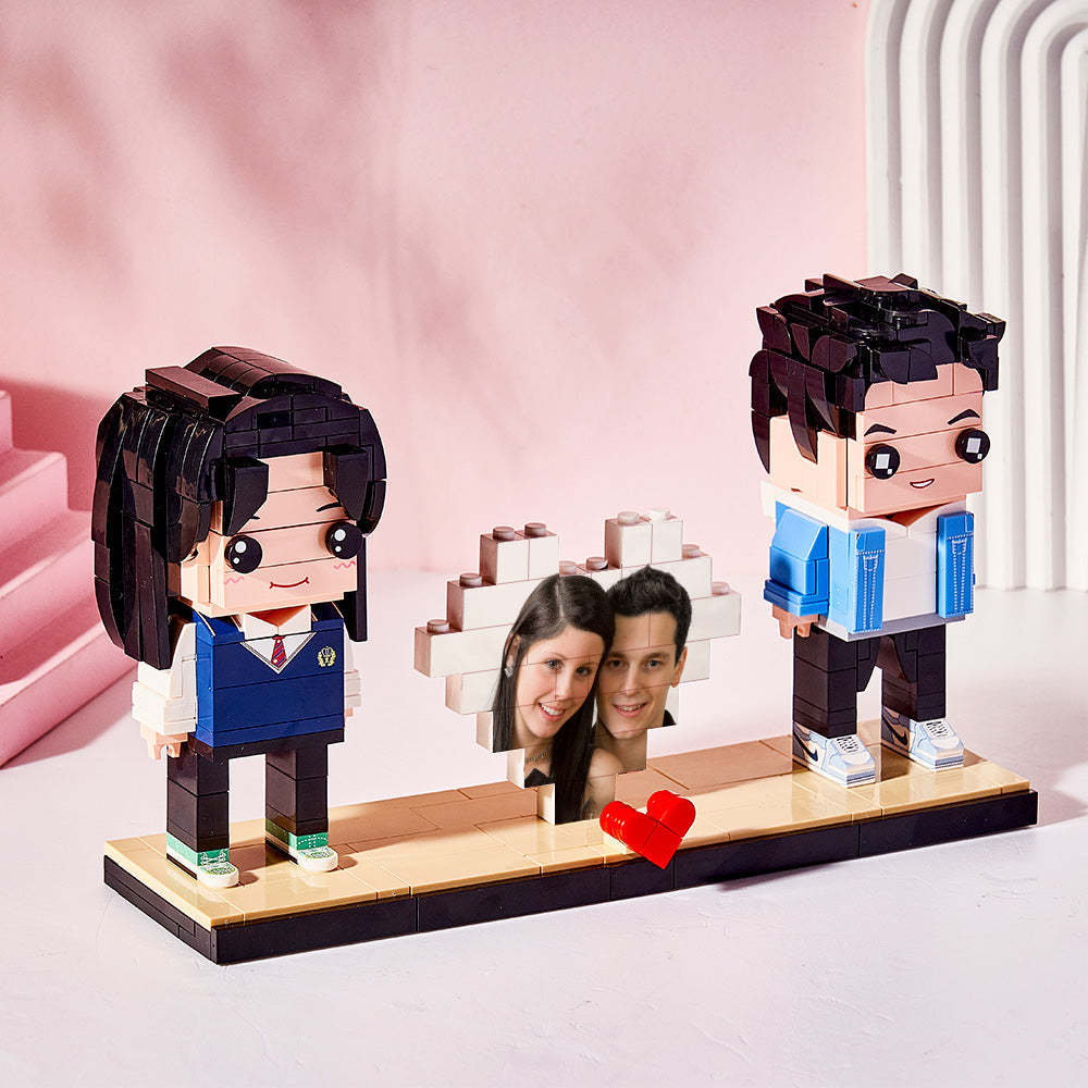 Custom Brick Figures & Block Photo Puzzle Fully Body 2 People Custom Brick Figures Persanalized Brick Figures -