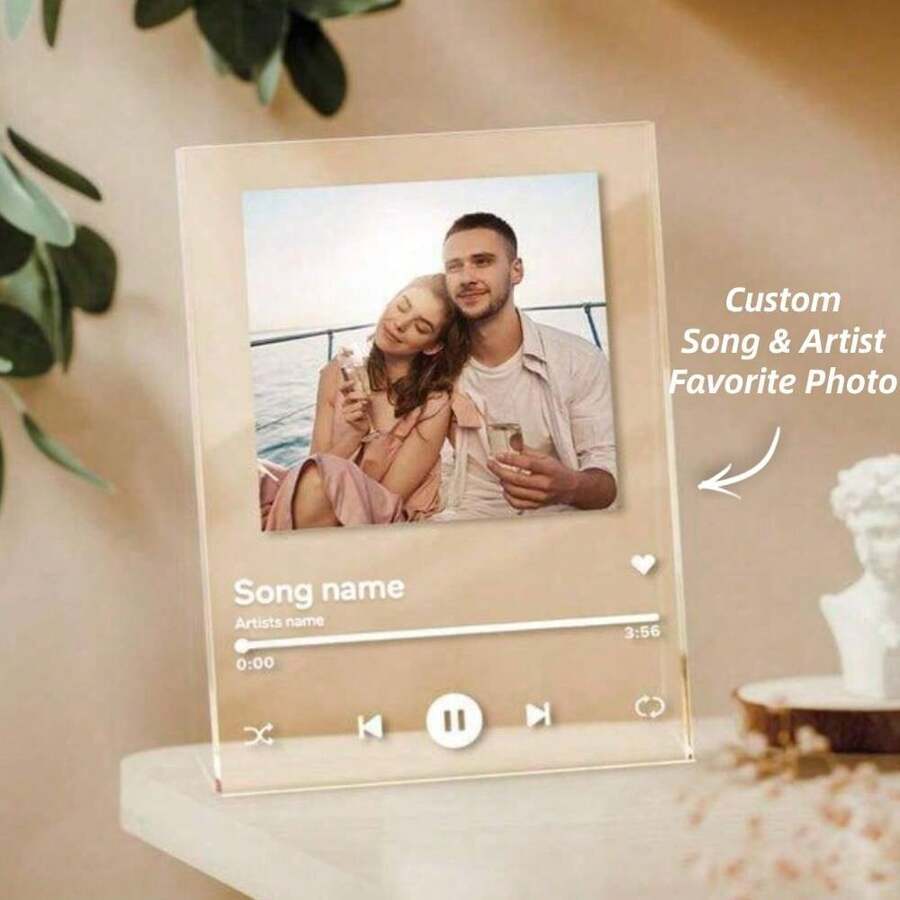 1pc Custom Music Plaque, Personalized Acrylic Plaque, Custom Copuple Song Gift, Custom Album Cover -