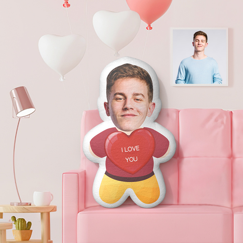 Custom Valentine's Day Minime Photo Throw Pillow Personalized Funny Pillow Gifts -