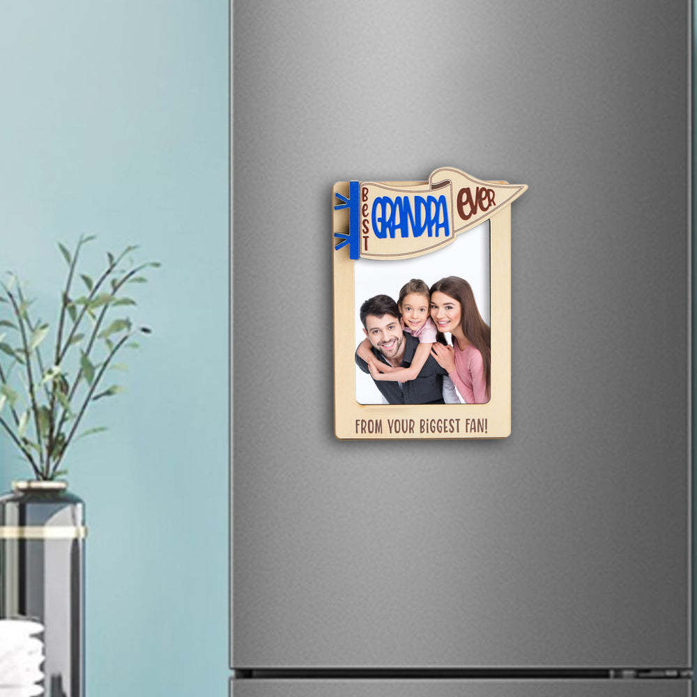 Special Gift for Family Personalized Engraved Photo Frame Fridge Magnet -