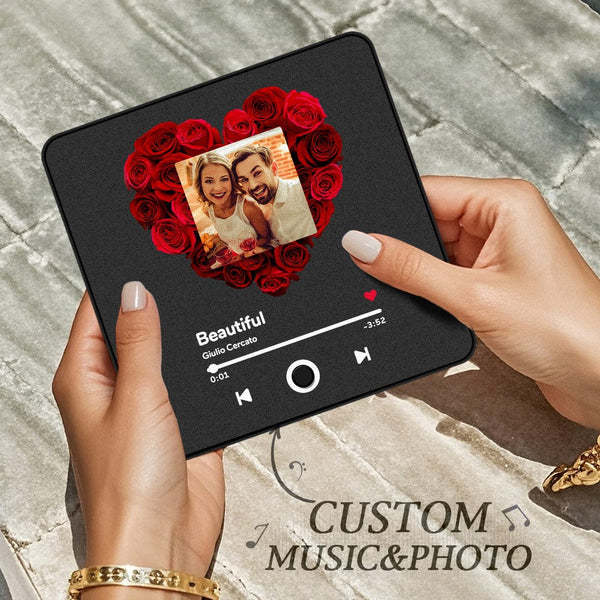 Personalized Photo Music Fridge Magnet Christmas Gifts for Lovers Personalized Music Magnets Can Play Songs Christmas Gift -