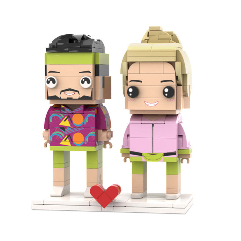 Valentine's Day Gym Couple Brick Figures Personalized Couples Brick Figures Small Particle Block Gift For Love Birds On Valentine's Day - 