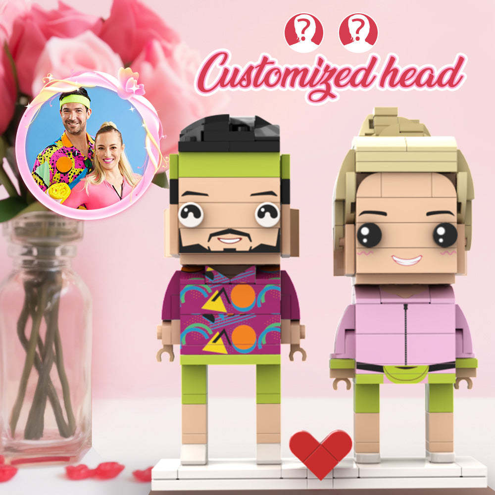 Valentine's Day Gym Couple Brick Figures Personalized Couples Brick Figures Small Particle Block Gift For Love Birds On Valentine's Day - 