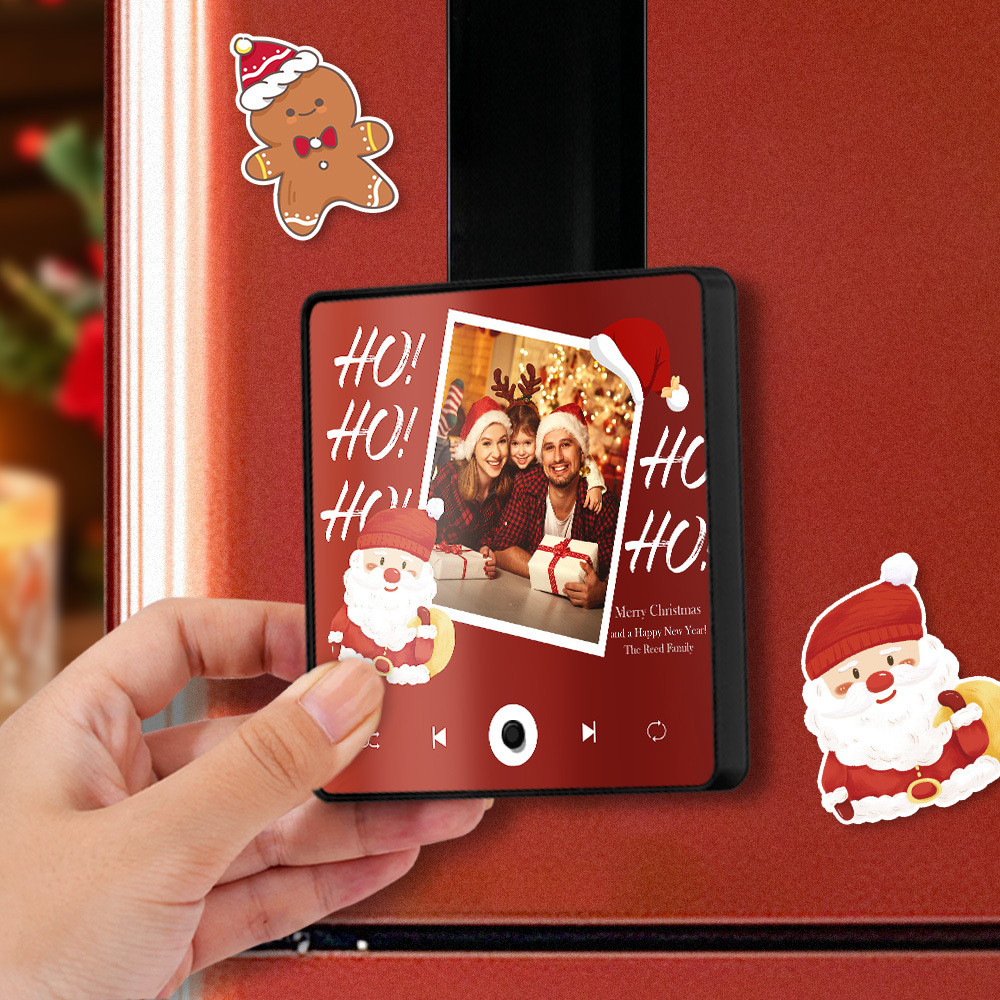 Custom Fridge Magnet with Photo & Music - Choose Your Music Christmas Gifts -