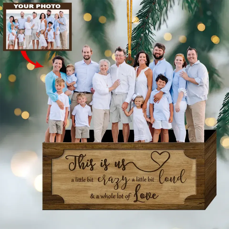 Customized Photo Ornament Family Forever V4 - Personalized Photo Ornament - Christmas Gift For Family Members -
