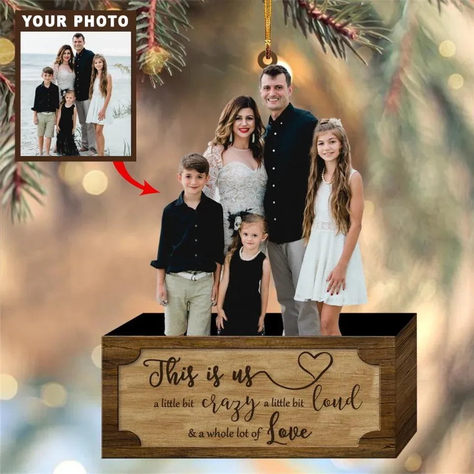 Customized Photo Ornament Family Forever V4 - Personalized Photo Ornament - Christmas Gift For Family Members -