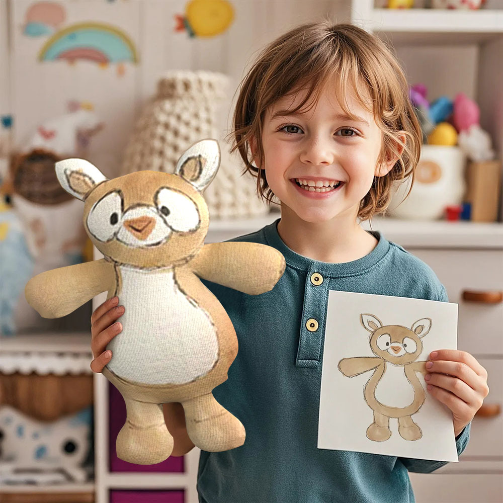 Turn Drawings into Personalized Plushies Custom Photo-to-Plush Replicas for One-of-a-Kind Kids' Gifts 15in