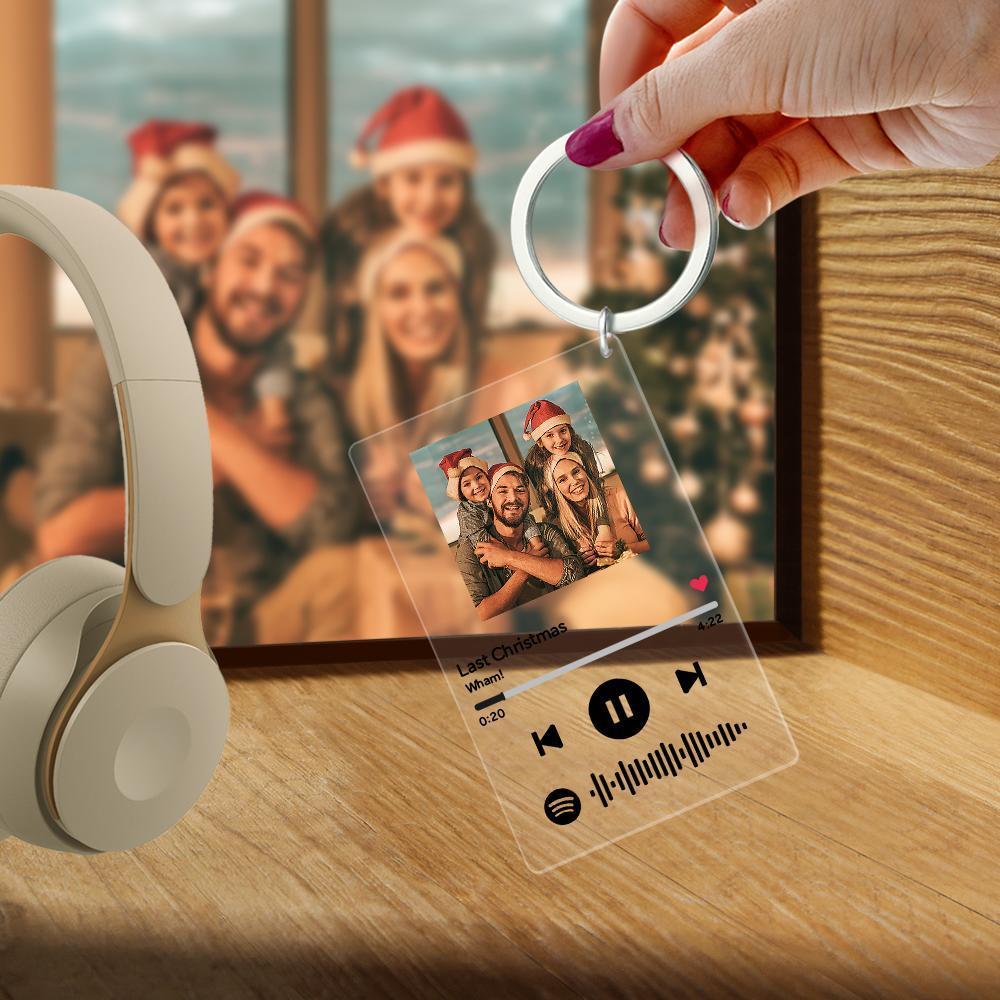 Personalized Spotify Code Music Acrylic Plaque Keychain(2.1in x 3.4in)