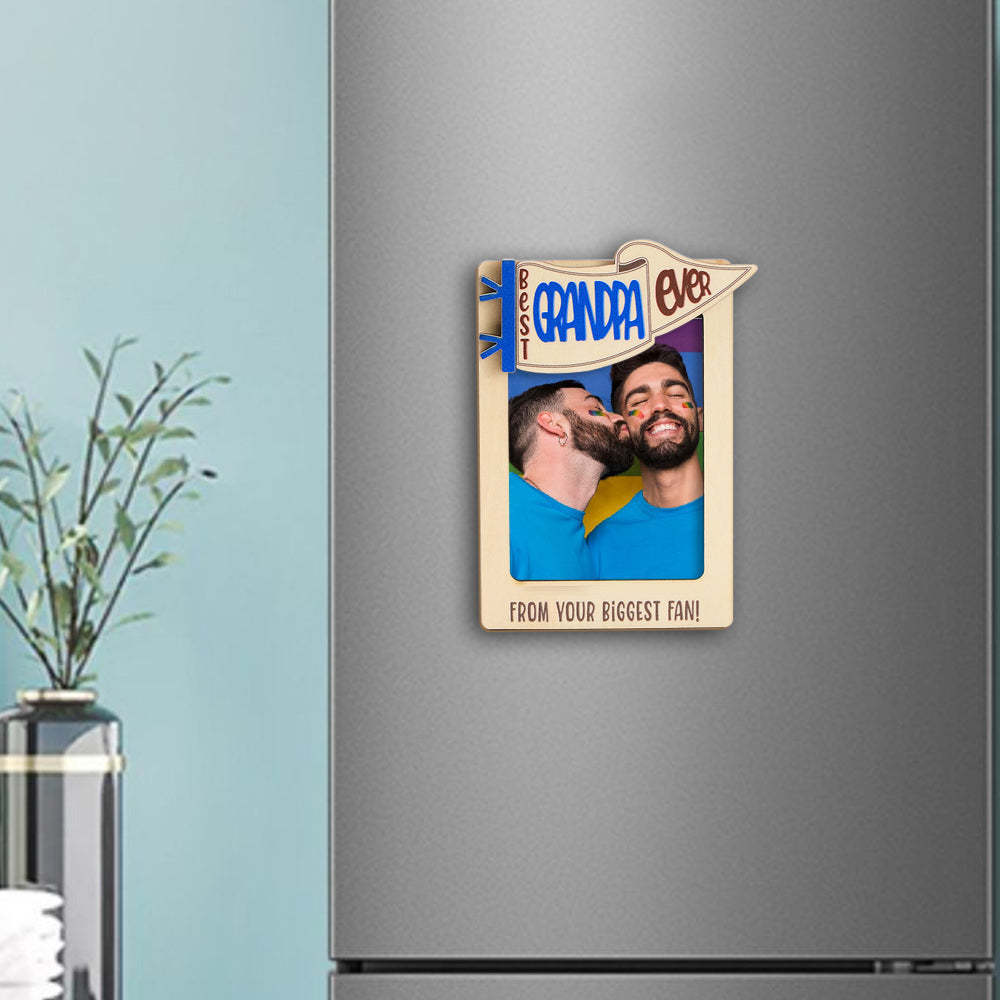 Custom Engraved Personalized Photo Frame Fridge Magnet Man to Man Gay Gift Ideas LGBT Gifts -