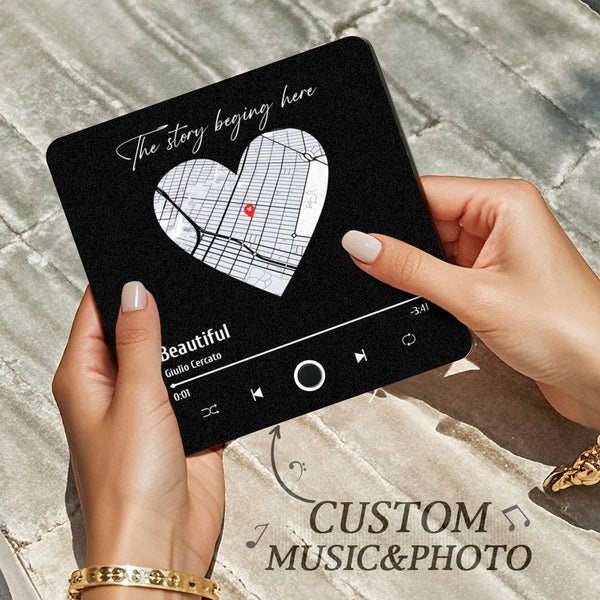 Personalized Photo Music Fridge Magnet Christmas Gifts for Lovers Personalized Music Magnets Can Play Songs Christmas Gift -