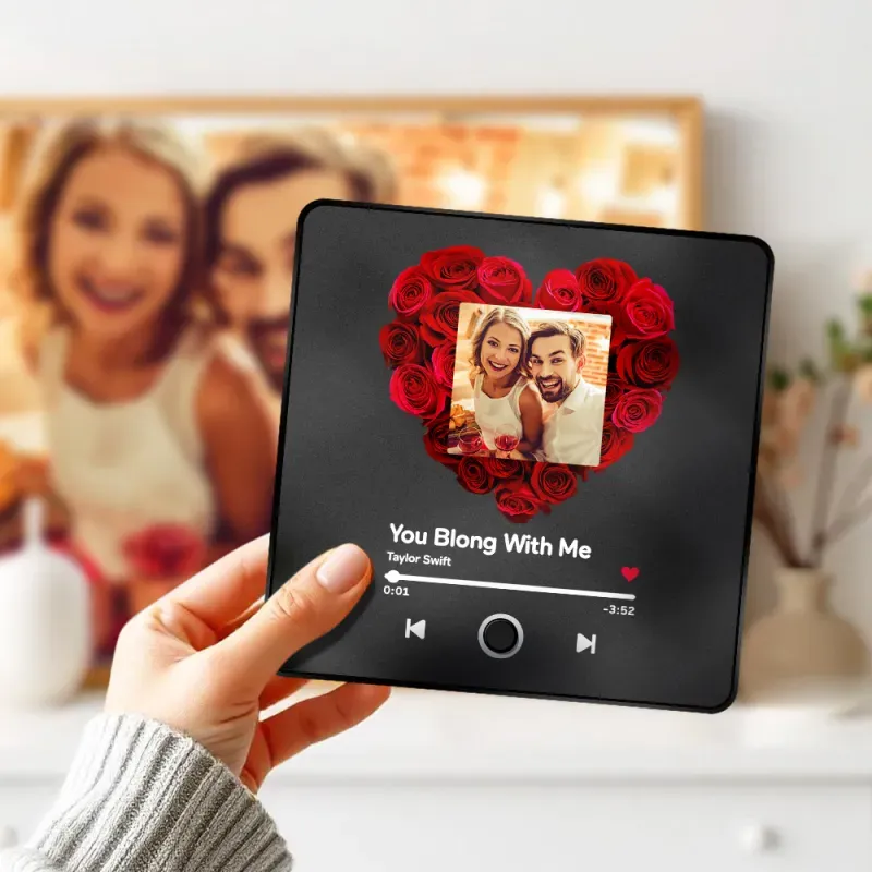 Personalized Photo Music Fridge Magnet Christmas Gifts for Lovers Personalized Music Magnets Can Play Songs Christmas Gift -