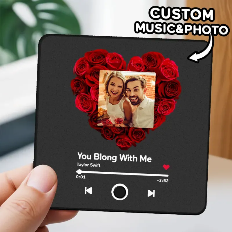 Personalized Photo Music Fridge Magnet Christmas Gifts for Lovers Personalized Music Magnets Can Play Songs Christmas Gift -