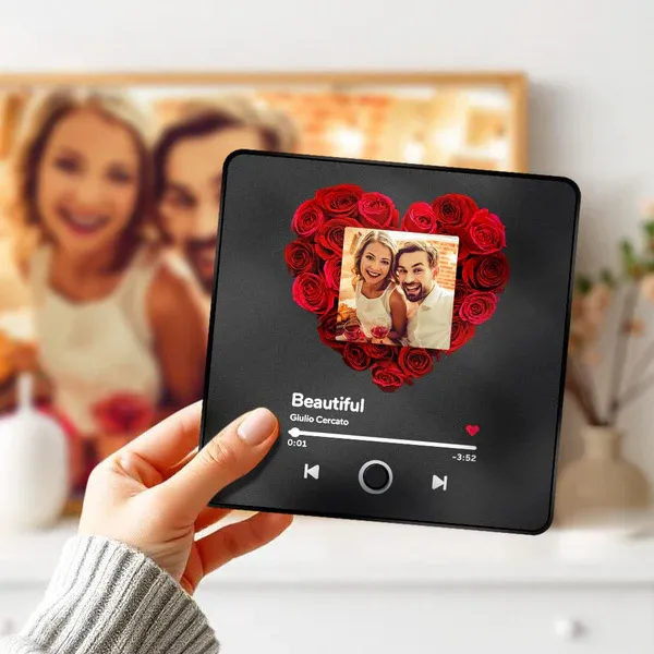 Personalized Photo Music Fridge Magnet Christmas Gifts for Lovers Personalized Music Magnets Can Play Songs Christmas Gift -