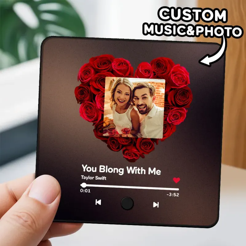 Personalized Photo Music Fridge Magnet Christmas Gifts for Lovers Personalized Music Magnets Can Play Songs Christmas Gift -