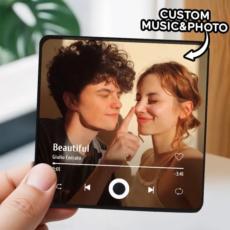 Personalized Photo Music Fridge Magnet Christmas Gifts for Lovers Personalized Music Magnets Can Play Songs Christmas Gift -