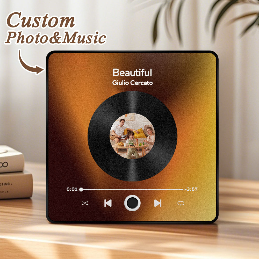 Personalized Photo Music Fridge Magnet Christmas Gifts for Lovers Personalized Music Magnets Can Play Songs Christmas Gift -