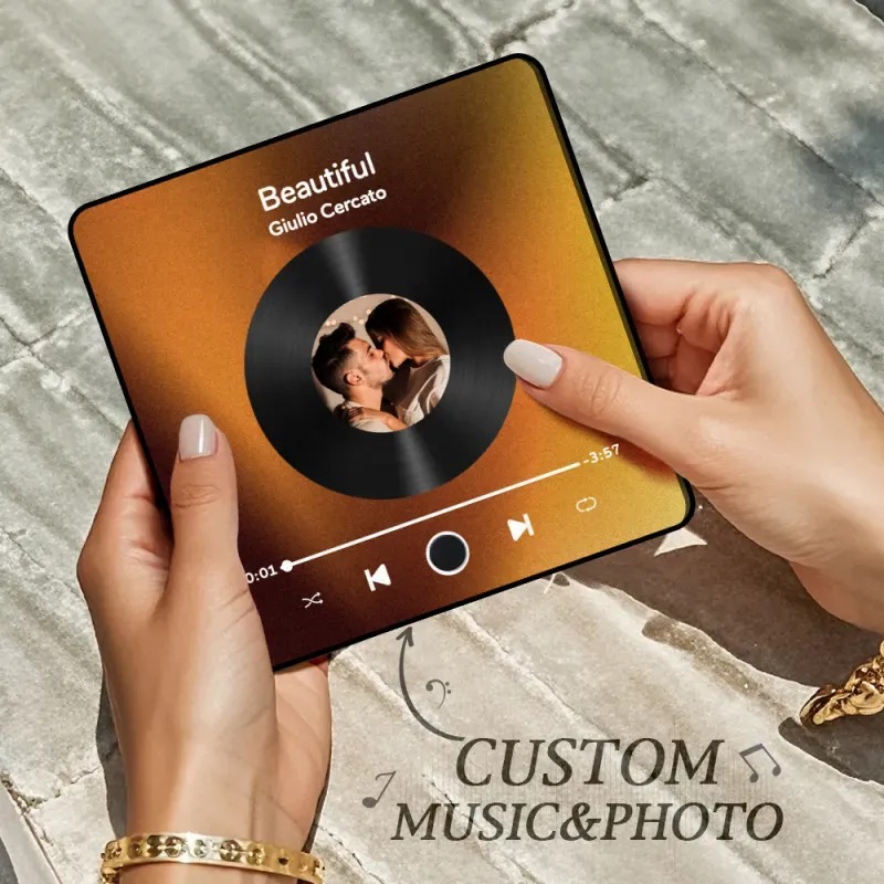 Personalized Photo Music Fridge Magnet Christmas Gifts for Lovers Personalized Music Magnets Can Play Songs Christmas Gift -