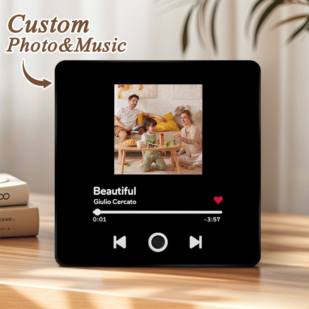 Personalized Photo Music Fridge Magnet Christmas Gifts for Lovers Personalized Music Magnets Can Play Songs Christmas Gift -