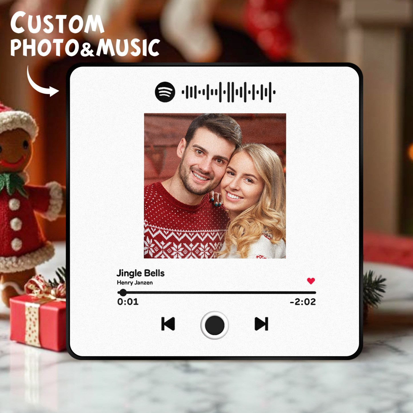 Personalized Photo Music Fridge Magnet Christmas Gifts for Lovers Personalized Music Magnets Can Play Songs Christmas Gift -