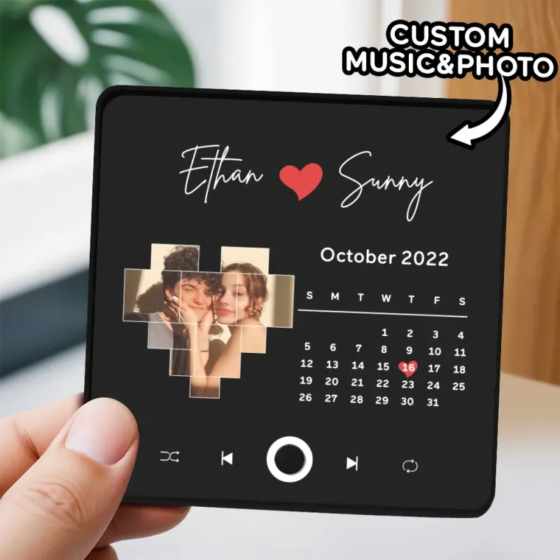 Personalized  Photo Music Fridge Magnet Christmas Gifts for Lovers Personalized Music Magnets Can Play Songs Christmas Gift - 