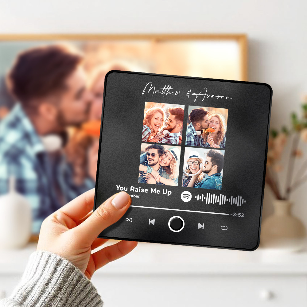 Personalized Photo Music Fridge Magnet Christmas Gifts for Lovers Personalized Music Magnets Can Play Songs Christmas Gift -