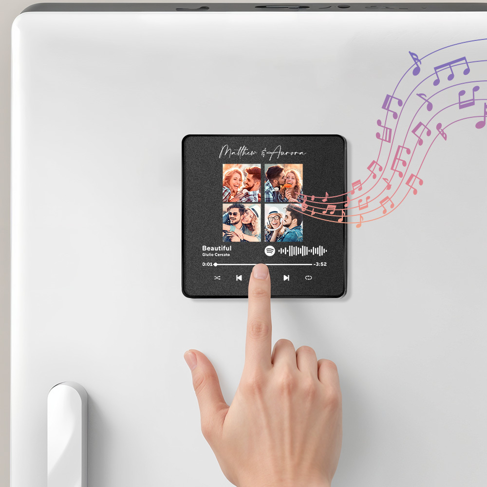 Personalized Photo Music Fridge Magnet Christmas Gifts for Lovers Personalized Music Magnets Can Play Songs Christmas Gift -