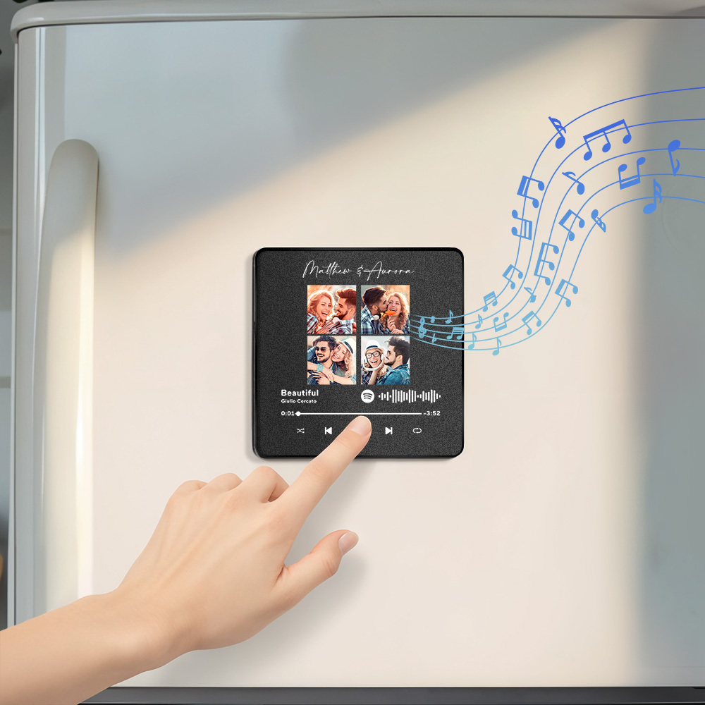 Personalized Photo Music Fridge Magnet Christmas Gifts for Lovers Personalized Music Magnets Can Play Songs Christmas Gift -
