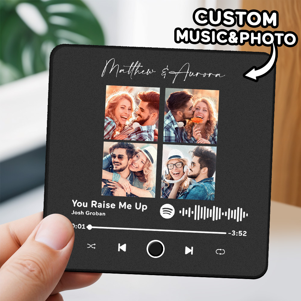 Personalized Photo Music Fridge Magnet Christmas Gifts for Lovers Personalized Music Magnets Can Play Songs Christmas Gift -