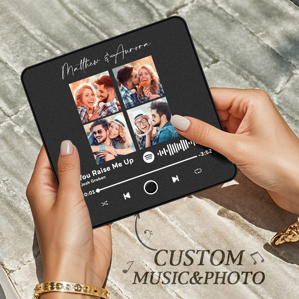 Personalized Photo Music Fridge Magnet Christmas Gifts for Lovers Personalized Music Magnets Can Play Songs Christmas Gift -