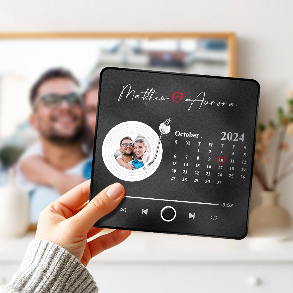 Personalized Photo Music Fridge Magnet Christmas Gifts for Lovers Personalized Music Magnets Can Play Songs Christmas Gift -