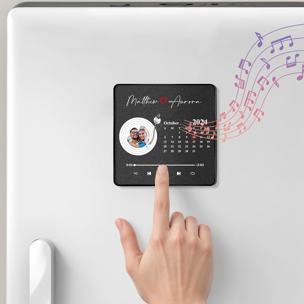 Personalized Photo Music Fridge Magnet Christmas Gifts for Lovers Personalized Music Magnets Can Play Songs Christmas Gift -