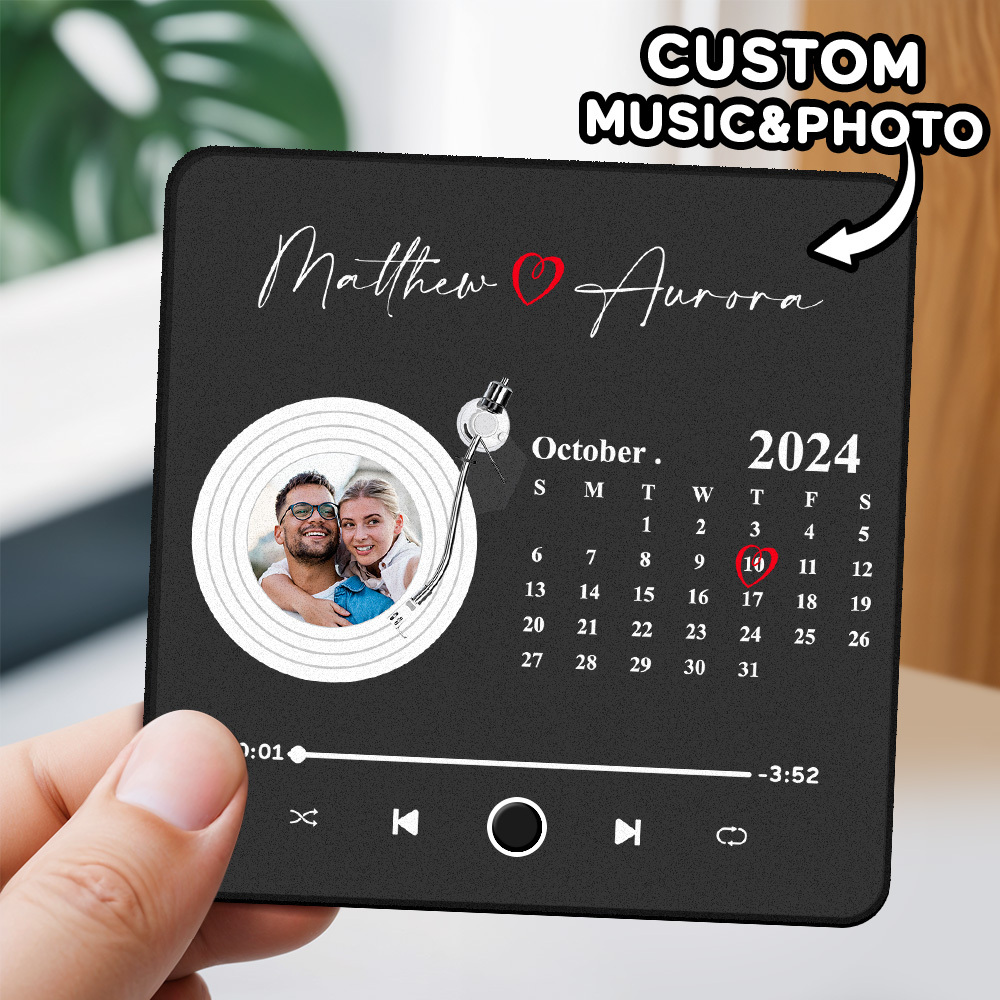 Personalized Photo Music Fridge Magnet Christmas Gifts for Lovers Personalized Music Magnets Can Play Songs Christmas Gift -