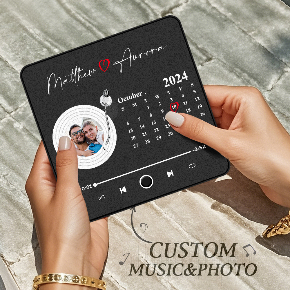 Personalized Photo Music Fridge Magnet Christmas Gifts for Lovers Personalized Music Magnets Can Play Songs Christmas Gift -