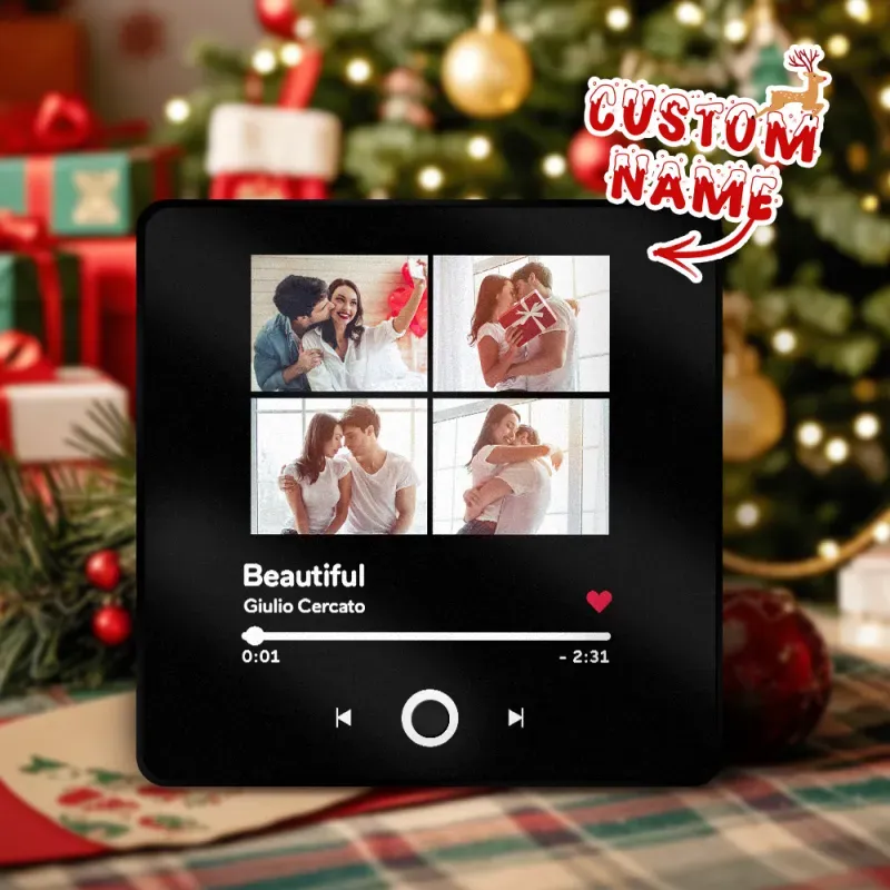 Personalized Photo Music Fridge Magnet Christmas Gifts for Lovers Personalized Music Magnets Can Play Songs Christmas Gift -