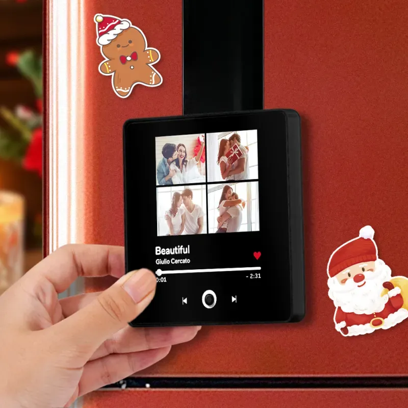 Personalized Photo Music Fridge Magnet Christmas Gifts for Lovers Personalized Music Magnets Can Play Songs Christmas Gift -