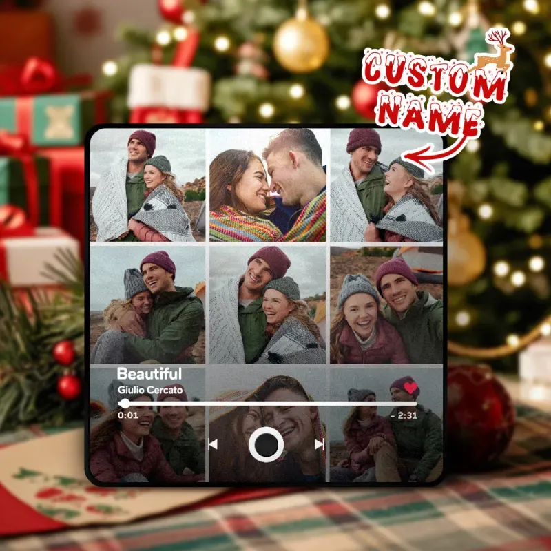 Personalized Photo Music Fridge Magnet Christmas Gifts for Lovers Personalized Music Magnets Can Play Songs Christmas Gift -