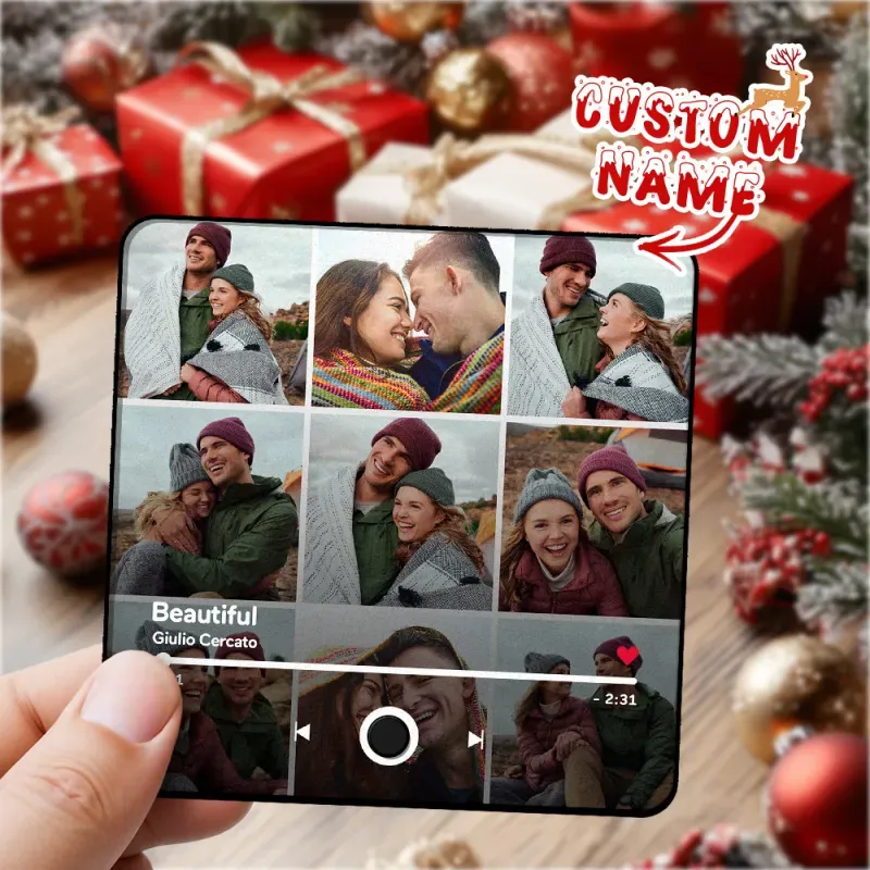 Personalized Photo Music Fridge Magnet Christmas Gifts for Lovers Personalized Music Magnets Can Play Songs Christmas Gift -