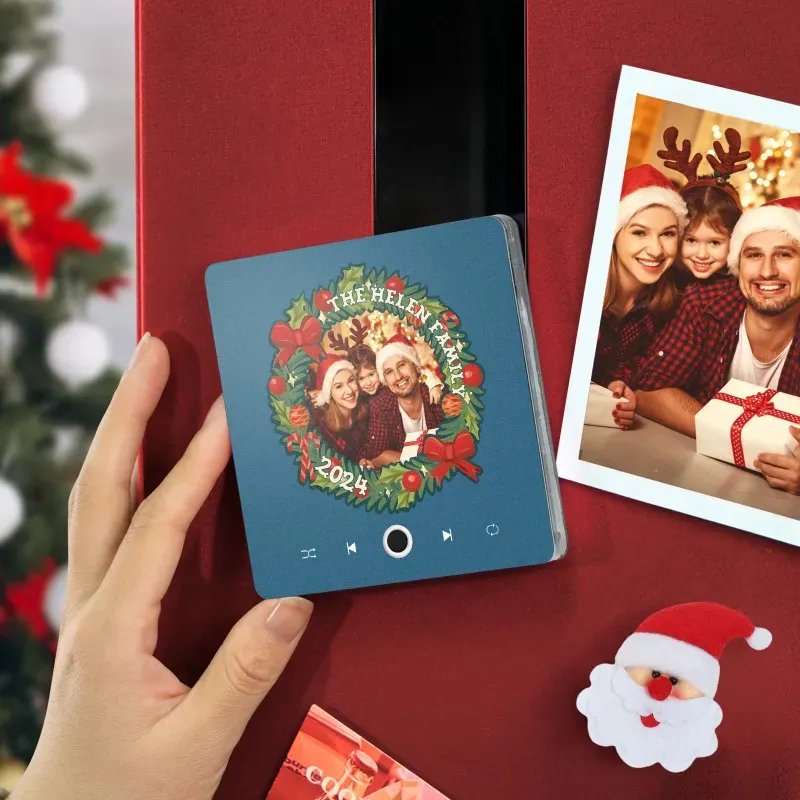 Personalized Photo Music Fridge Magnet Christmas Gifts for Lovers Personalized Music Magnets Can Play Songs Christmas Gift -